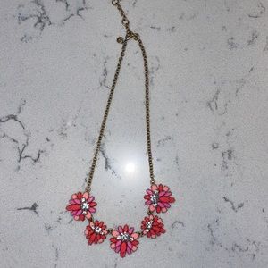 J. Crew Pink and Red Floral Necklace